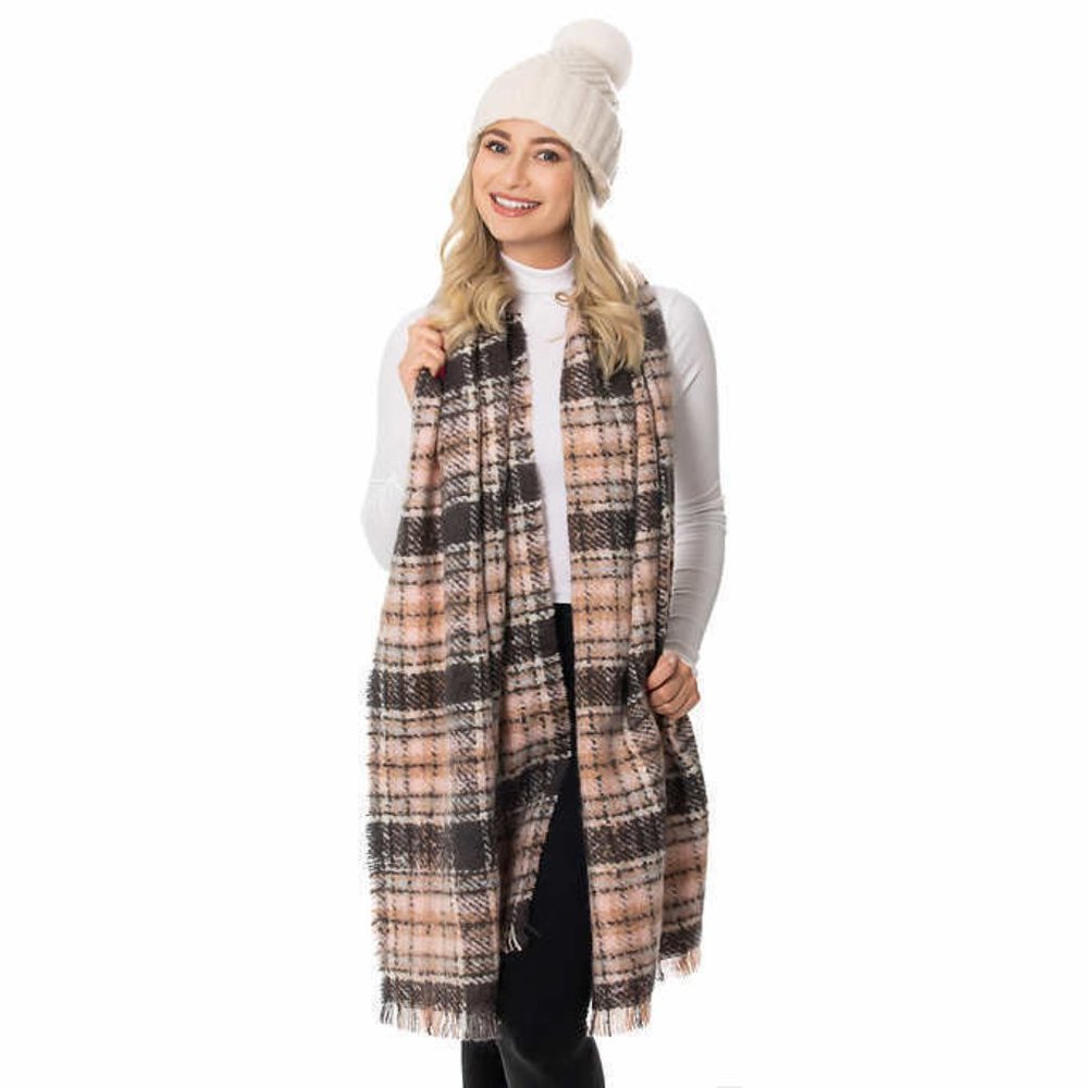 NWT Emanuel Geraldo Women's Hat & Blanket Set Cream Combo One Size $60 ZZ030 - Picture 4 of 5